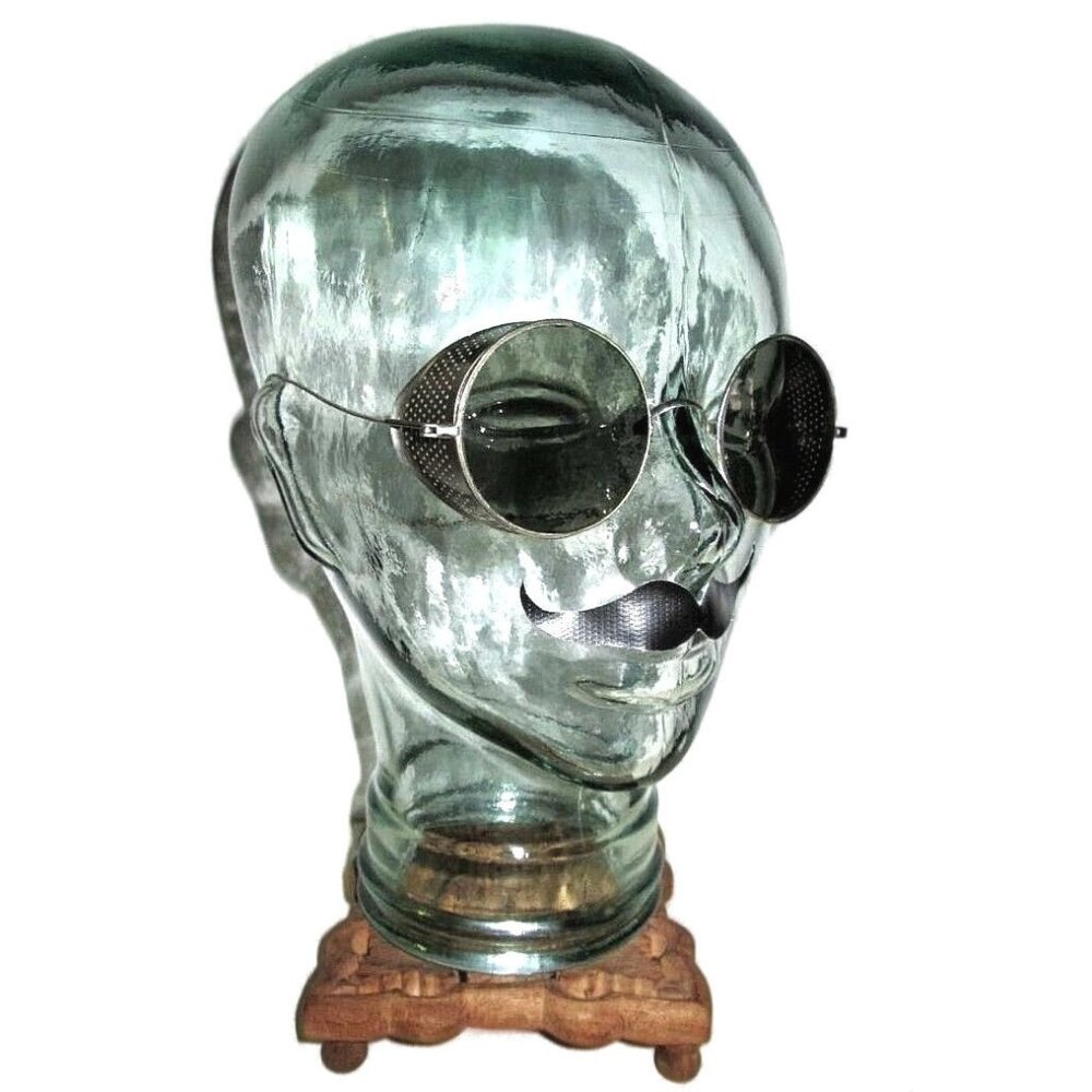 Antique Smoky Willson Sunglasses Goggles Spectacles Vtg Steampunk Safety Glasses